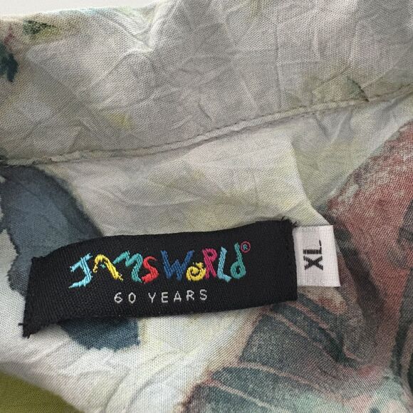 Jams World Shirt XL Green Spring Breeze Tropical Hawaiian Palm Beach Party - Picture 5 of 14
